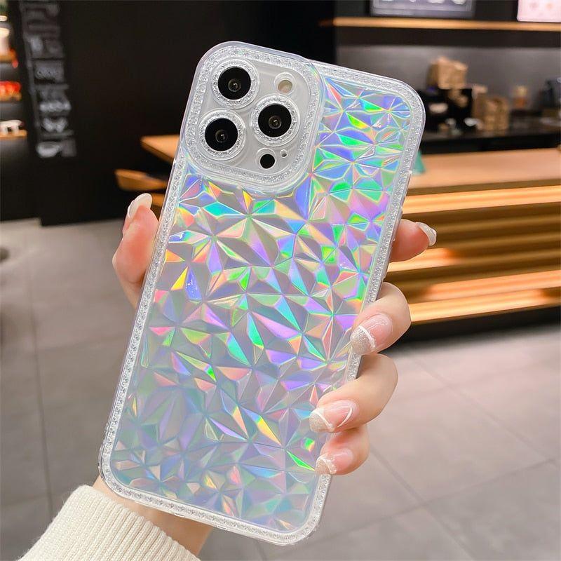 Luxury Colorful Laser Glitter Cute Phone Cases For iPhone 14 12 11 13 Pro Max X XR XS 7 8 Plus - Touchy Style