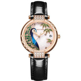 Luxury Women Simple Watch GSW651 Rose Golden Stainless Steel Automatic Wristwatch - Touchy Style