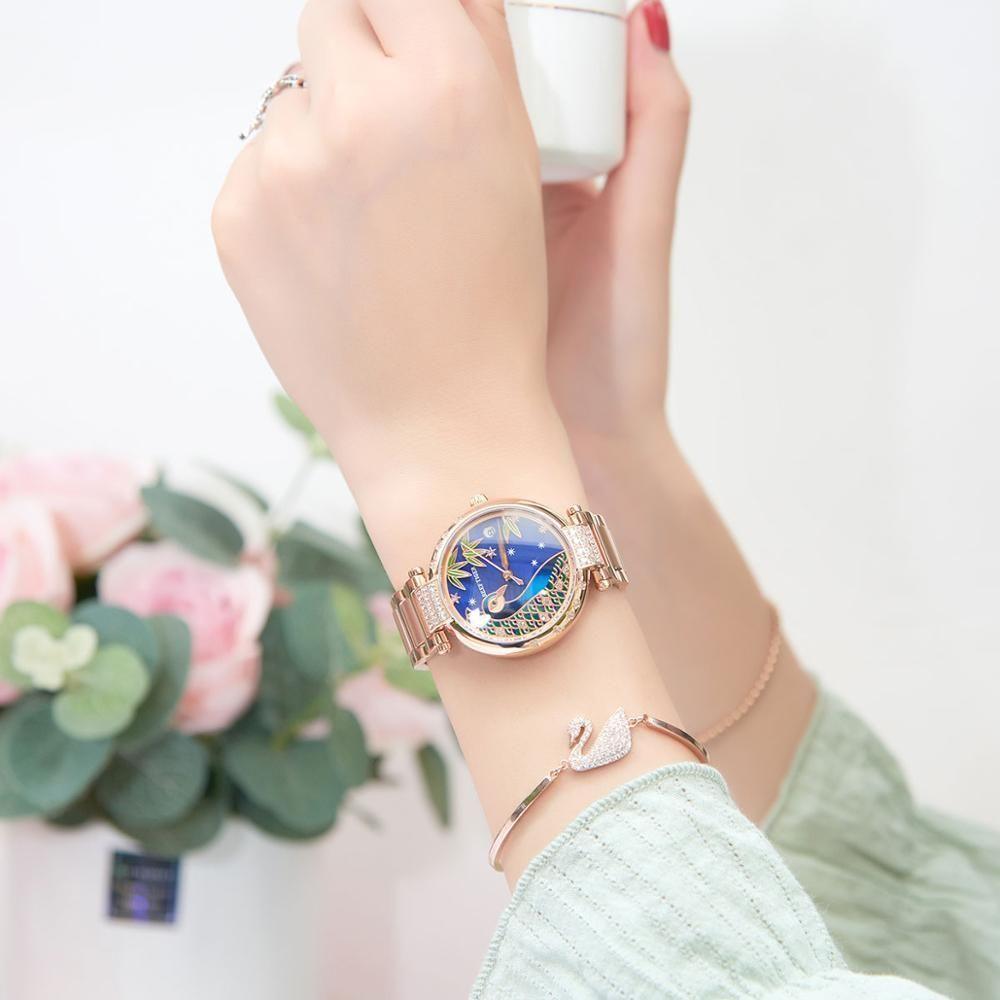 Luxury Women Simple Watch GSW651 Rose Golden Stainless Steel Automatic Wristwatch - Touchy Style