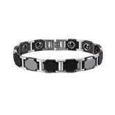 Magnetic Black Ceramic Bracelets Charm Jewelry Unisex Accessory ORB-216-01BKRG - Touchy Style