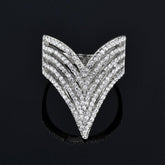 Micro Paved Cubic Multilayer Crystal Finger Rings Charm Jewelry - Touchy Style