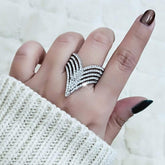 Micro Paved Cubic Multilayer Crystal Finger Rings Charm Jewelry - Touchy Style