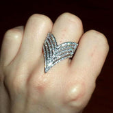 Micro Paved Cubic Multilayer Crystal Finger Rings Charm Jewelry - Touchy Style