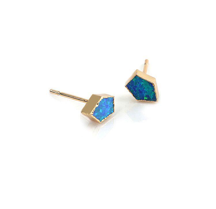 Mini Earrings Charm jewelry BS0337 Fashion Star Stud Earrings Fire Opal Stone - Touchy Style