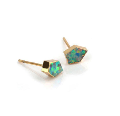 Mini Earrings Charm jewelry BS0337 Fashion Star Stud Earrings Fire Opal Stone - Touchy Style