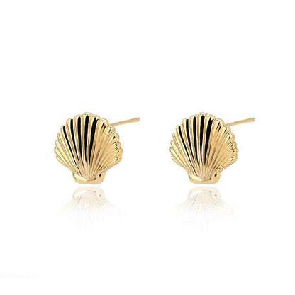 Mini Golden Stainless Steel Shell Earrings Charm Jewelry ZS0419 - Touchy Style