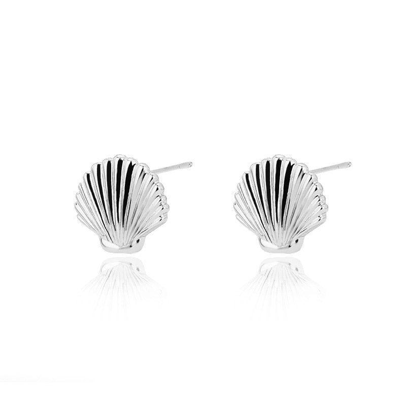 Mini Golden Stainless Steel Shell Earrings Charm Jewelry ZS0419 - Touchy Style