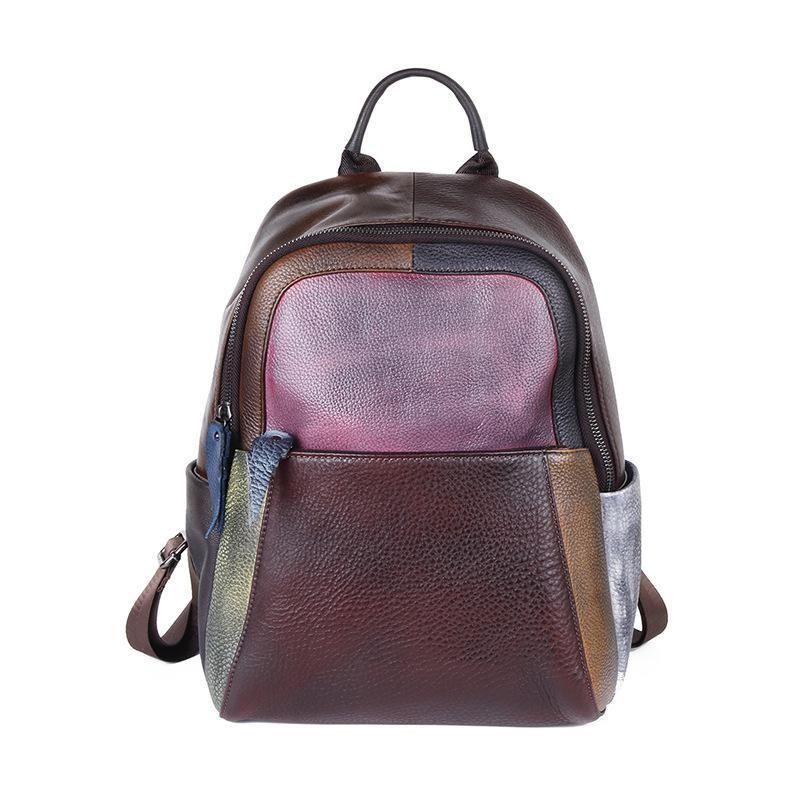 Mixing Color Large Capacity Leather Travel Cool Backpacks JRS1251 - Touchy Style