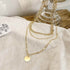 Multi-layer Necklaces Charm Jewelry SS1233 Golden Chain Rounded Pendent - Touchy Style