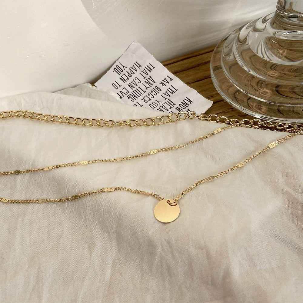 Charm store Layered Necklace, Round Necklace, Gold Jewelry, Fashion Accessory