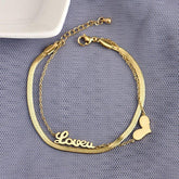 Multilayer Bracelet Charm Jewelry KKS0309 Stainless Steel Lovers Heart Shape - Touchy Style