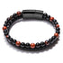 Multilayer Bracelets Charm Jewelry Nature Lava Stone Genuine Leather - Touchy Style