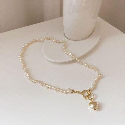 Natural Baroque Freshwater Pearl Heart-shaped Bracelet Necklaces Charm Jewelry Set YS1255 - Touchy Style