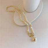 Natural Baroque Freshwater Pearl Heart-shaped Bracelet Necklaces Charm Jewelry Set YS1255 - Touchy Style