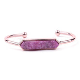 Natural Stone Bracelets Charm Jewelry BR004 Golden Bangles - Touchy Style .