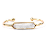 Natural Stone Bracelets Charm Jewelry BR004 Golden Bangles - Touchy Style .