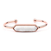 Natural Stone Bracelets Charm Jewelry BR004 Golden Bangles - Touchy Style .