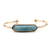 Natural Stone Bracelets Charm Jewelry BR004 Golden Bangles - Touchy Style .