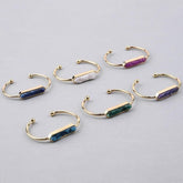 Natural Stone Bracelets Charm Jewelry BR004 Golden Bangles - Touchy Style .