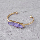 Natural Stone Bracelets Charm Jewelry BR004 Golden Bangles - Touchy Style .