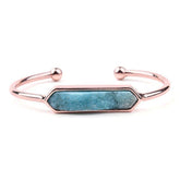 Natural Stone Bracelets Charm Jewelry BR004 Golden Bangles - Touchy Style .