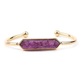 Natural Stone Bracelets Charm Jewelry BR004 Golden Bangles - Touchy Style .