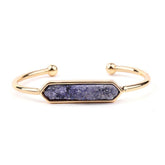 Natural Stone Bracelets Charm Jewelry BR004 Golden Bangles - Touchy Style .