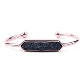 Natural Stone Bracelets Charm Jewelry BR004 Golden Bangles - Touchy Style .