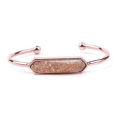 Natural Stone Bracelets Charm Jewelry BR004 Golden Bangles - Touchy Style .