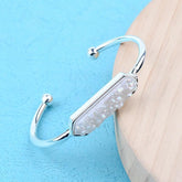 Natural Stone Bracelets Charm Jewelry BR004 Golden Bangles - Touchy Style .