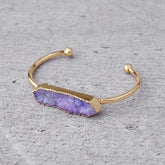 Natural Stone Bracelets Charm Jewelry BR004 Golden Bangles - Touchy Style .