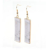 Natural Stone Rectangle Dangle Long Earrings Charm Jewelry BS0313 - Touchy Style