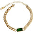 Necklaces Bracelets Charm Jewelry Set XYS1207 Stainless Steel Green Crystal - Touchy Style