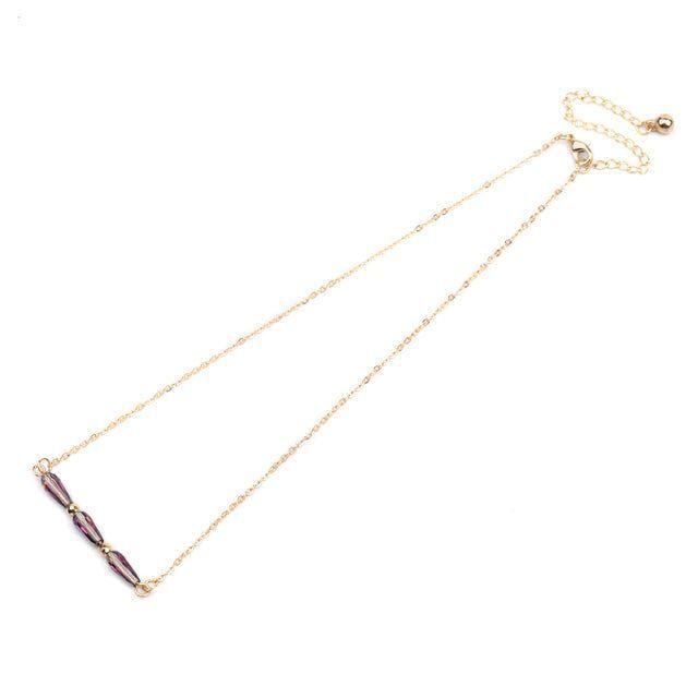 Necklaces Charm Jewelry BS0331 Geometric Crystal Adjustable Chain - Touchy Style