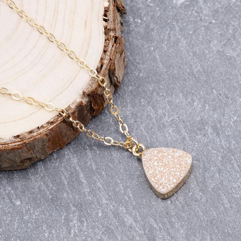 Necklaces Charm Jewelry Geometric Champagne Drusy Jewelry 