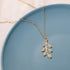 Necklaces Charm Jewelry Golden Minimalist Long Leaves ROS1140 - Touchy Style