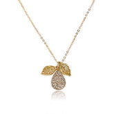 Necklaces Charm Jewelry NCJB04 Pear Leaf and Druzy Stone - Touchy Style