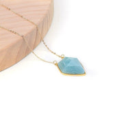 Necklaces Charm Jewelry NKS201 Blue Geometric Crystal Pendant - Touchy Style