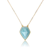 Necklaces Charm Jewelry NKS201 Blue Geometric Crystal Pendant - Touchy Style .