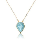 Necklaces Charm Jewelry NKS201 Blue Geometric Crystal Pendant - Touchy Style .