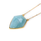 Necklaces Charm Jewelry NKS201 Blue Geometric Crystal Pendant - Touchy Style .