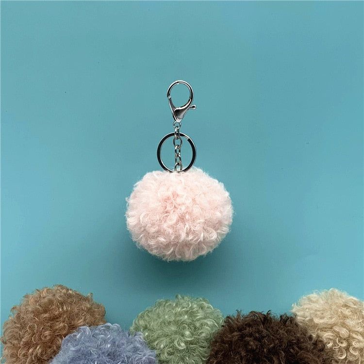 Fuzzy Pom Pom Keychains