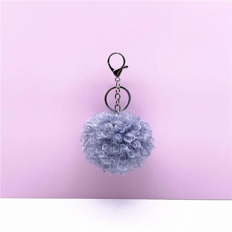 Cute Plush Heart Pendant Key Chains With Small Tassel Pompom