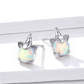 Opal 925 Sterling Silver Stud Earrings Charm Jewelry - SCE737 - Touchy Style