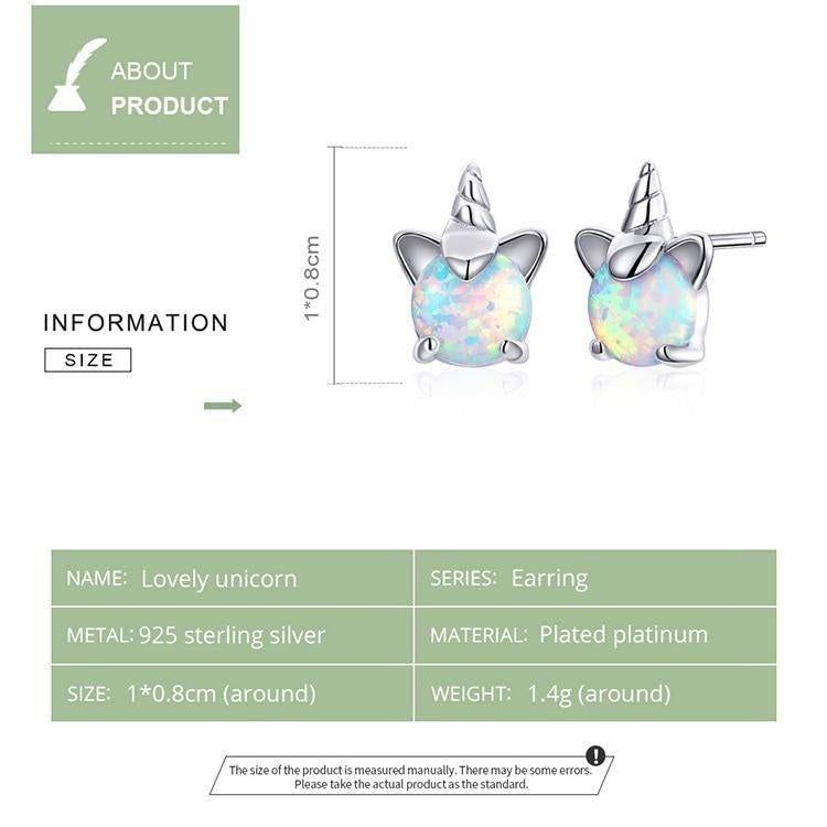 Opal 925 Sterling Silver Stud Earrings Charm Jewelry - SCE737 - Touchy Style