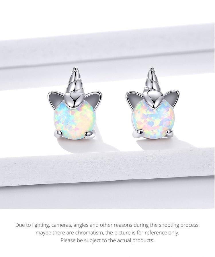 Opal 925 Sterling Silver Stud Earrings Charm Jewelry - SCE737 - Touchy Style