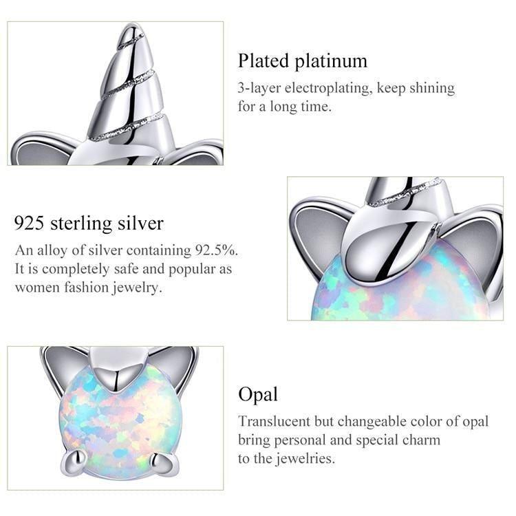 Opal 925 Sterling Silver Stud Earrings Charm Jewelry - SCE737 - Touchy Style