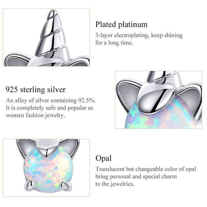 Opal 925 Sterling Silver Stud Earrings Charm Jewelry - SCE737 - Touchy Style