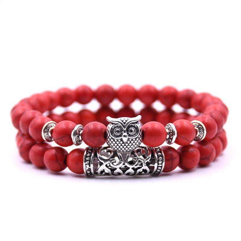 Owl Bracelet Charm Jewelry Stone Bracelets Men Women Set YS0501 - Touchy Style