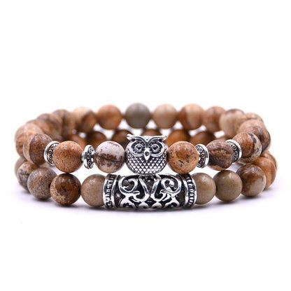 Owl Bracelet Charm Jewelry Stone Bracelets Men Women Set YS0501 - Touchy Style